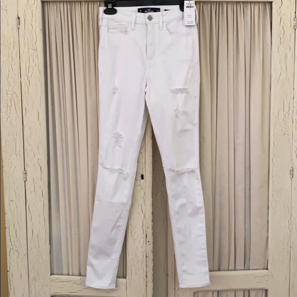 NWT Hollister Hi-Rise Super Skinny White Jeans